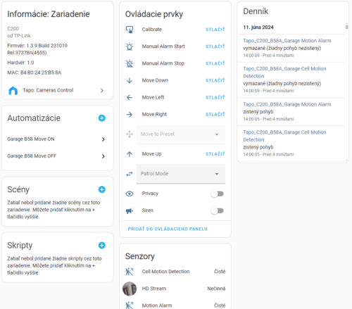 TP Link Tapo C200 Home Assistant Integration